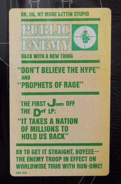 Public Enemy - Don't Believe The Hype | Def Jam Recordings (4W9 7846) - 4