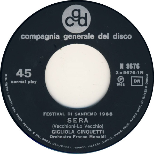 Gigliola Cinquetti - Sera | CGD (N 9676) - 3