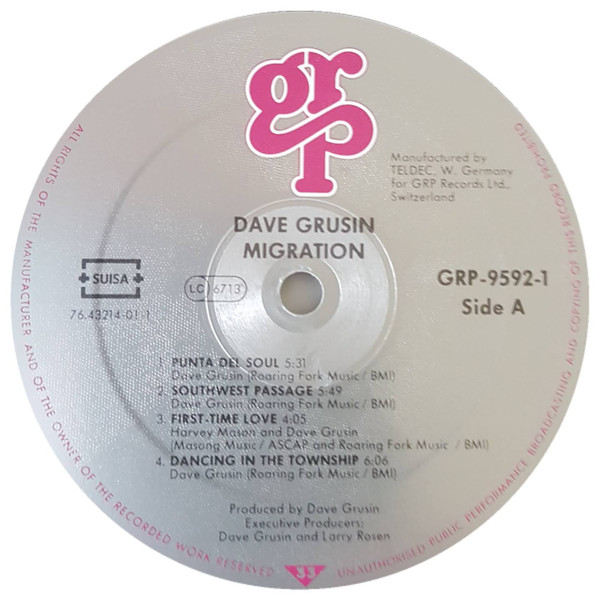 Dave Grusin - Migration | GRP (GRP-9592-1) - 2