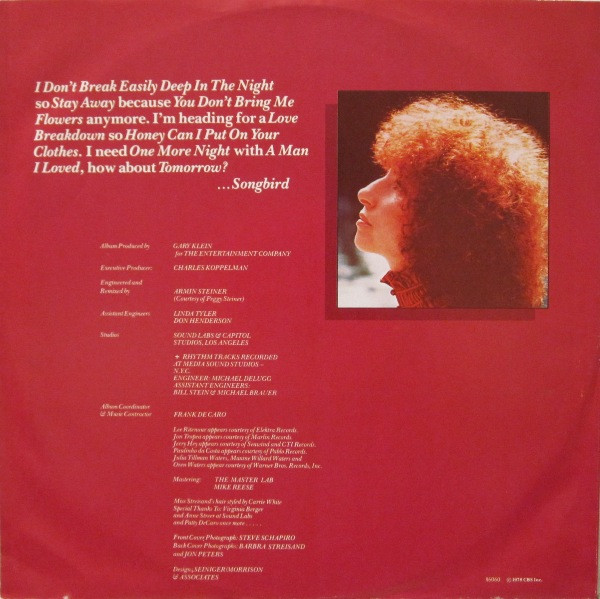 Barbra Streisand - Songbird | CBS (86060) - 3