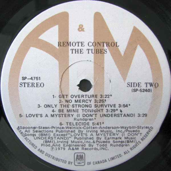 The Tubes - Remote Control | A&M Records (SP-4751) - 4 The Tubes - Remote Control | A&M Records (SP-4751) - 4