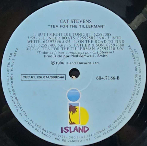 Cat Stevens - Tea For The Tillerman | Island Records (604.7186) - 4