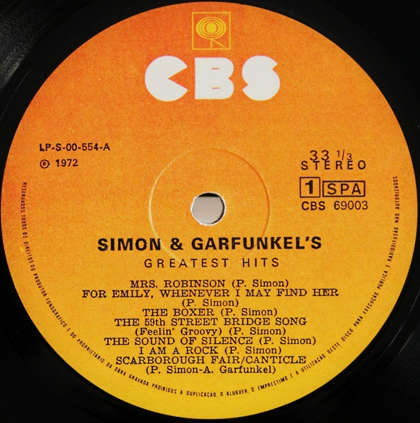 Simon & Garfunkel - Simon And Garfunkel's Greatest Hits | CBS (S CBS 69003) - 3