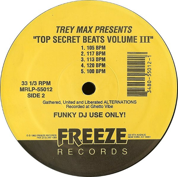 Trey Max - Top Secret Beats Volume III | Freeze Records (MRLP-55012) - 2 Trey Max - Top Secret Beats Volume III | Freeze Records (MRLP-55012) - 2