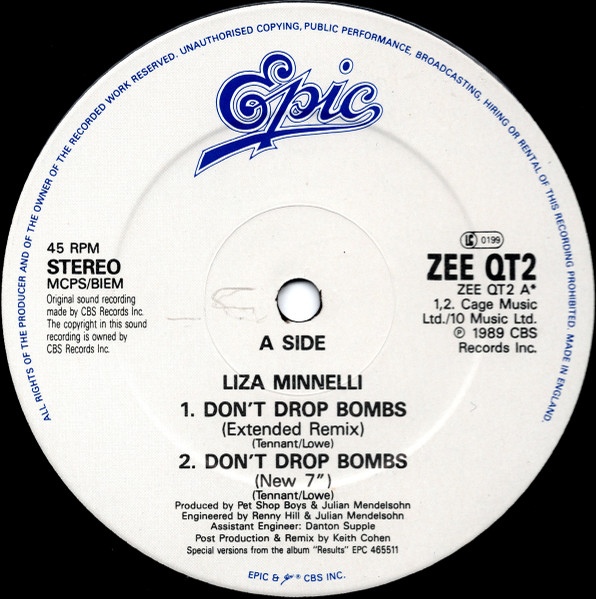 Liza Minnelli - Don't Drop Bombs | Epic (ZEE QT2) - 3 Liza Minnelli - Don't Drop Bombs | Epic (ZEE QT2) - 3