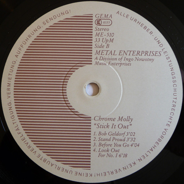 Chrome Molly - Stick It Out | Metal Enterprises (ME 510) - 4
