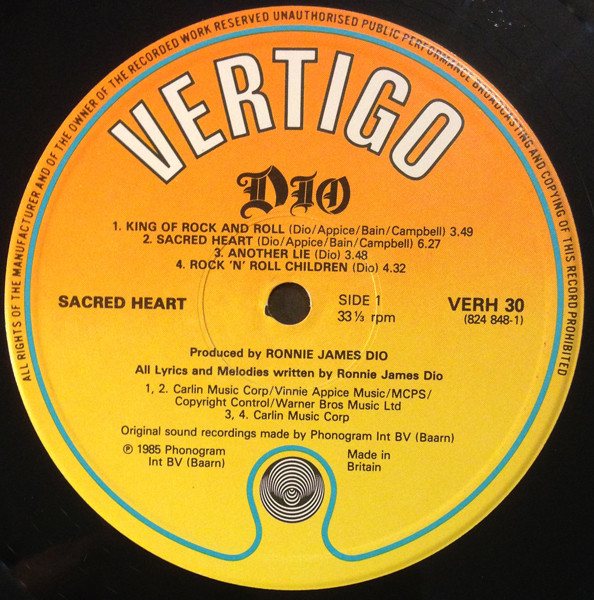 Dio - Sacred Heart | Vertigo (VERH 30) - 3 Dio - Sacred Heart | Vertigo (VERH 30) - 3
