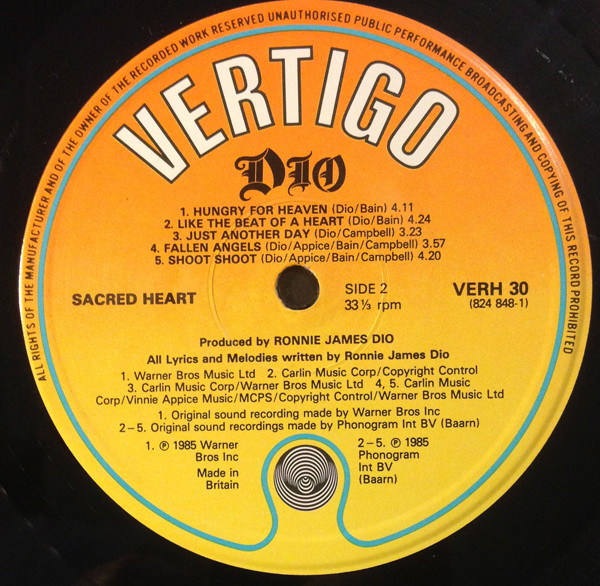 Dio - Sacred Heart | Vertigo (VERH 30) - 4 Dio - Sacred Heart | Vertigo (VERH 30) - 4