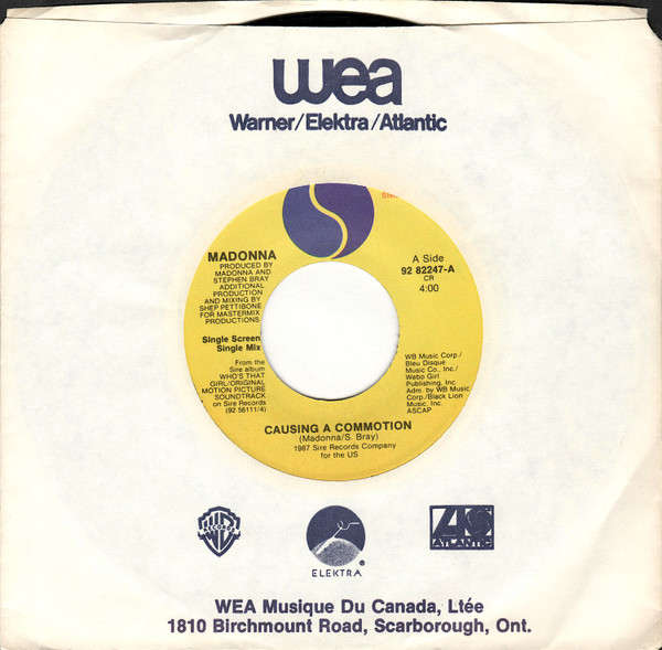 Madonna - Causing A Commotion (7") [Vinyl] | Sire (92 82247) - 3