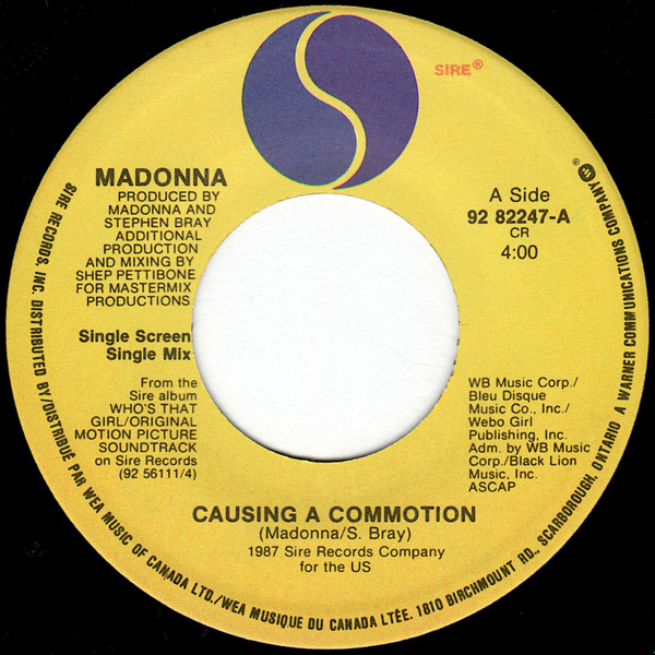Madonna - Causing A Commotion (7") [Vinyl] | Sire (92 82247) - main