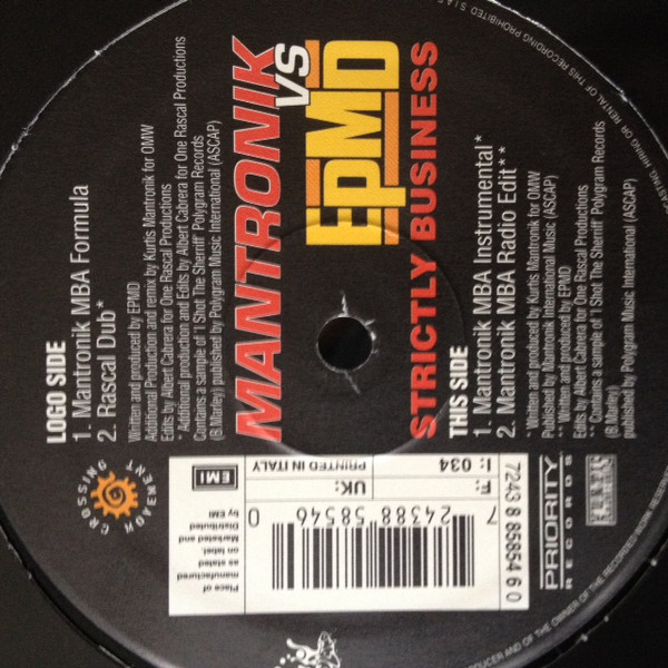 Kurtis Mantronik vs EPMD - Strictly Business | Priority Records (7243 8 85854 6 0) - 2 Kurtis Mantronik vs EPMD - Strictly Business | Priority Records (7243 8 85854 6 0) - 2