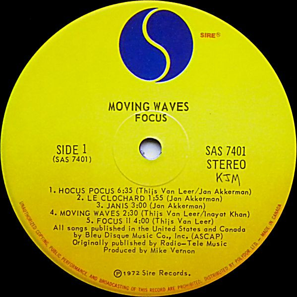 Focus - Moving Waves | Sire (SAS-7401) - 3