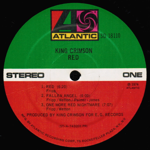 King Crimson - Red | Atlantic (SD 18110) - 2