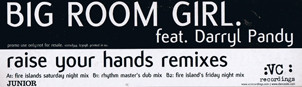 Big Room Girl Featuring Darryl Pandy - Raise Your Hands (Remixes) | VC Recordings (VCRTXDJ 44) - main