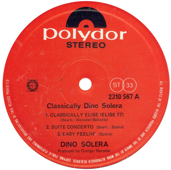 Dino Solera - Classically Dino Solera | Polydor (2310-567) - 3 Dino Solera - Classically Dino Solera | Polydor (2310-567) - 3