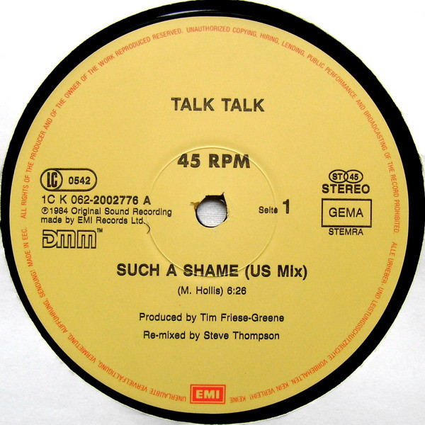 Talk Talk - Such A Shame | EMI (1C K 062 2002776) - 3