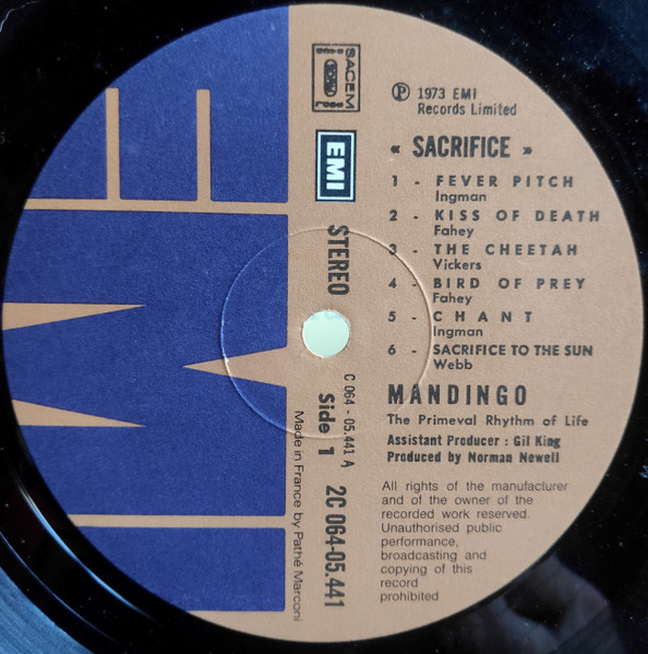 Mandingo - Sacrifice | EMI (2C 064-05.441) - 3 Mandingo - Sacrifice | EMI (2C 064-05.441) - 3