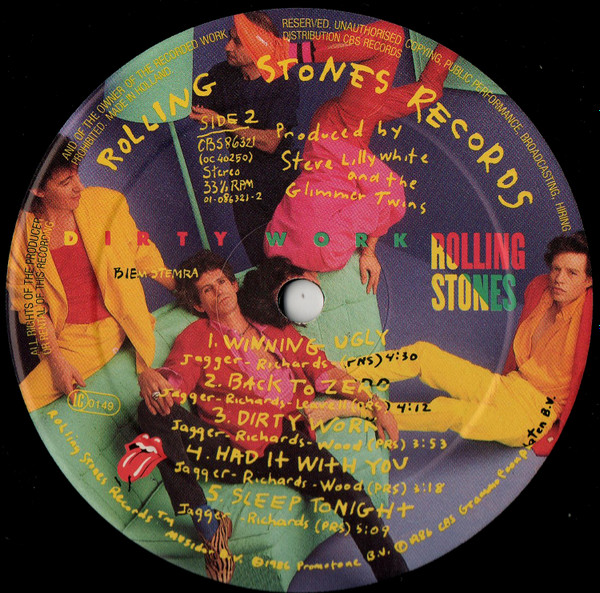 The Rolling Stones - Dirty Work | Rolling Stones Records (CBS 86321) - 4 The Rolling Stones - Dirty Work | Rolling Stones Records (CBS 86321) - 4