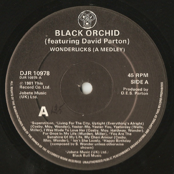 Black Orchid Featuring David Parton - Wonderlicks (A Medley) | DJM Records (DJR 10978) - main
