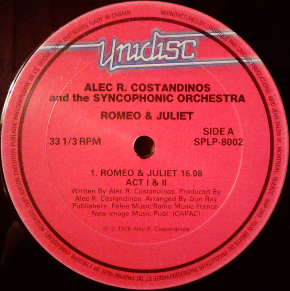 Alec R. Costandinos And The Syncophonic Orchestra - Romeo & Juliet | Unidisc (SPLP-8002) - 3 Alec R. Costandinos And The Syncophonic Orchestra - Romeo & Juliet | Unidisc (SPLP-8002) - 3