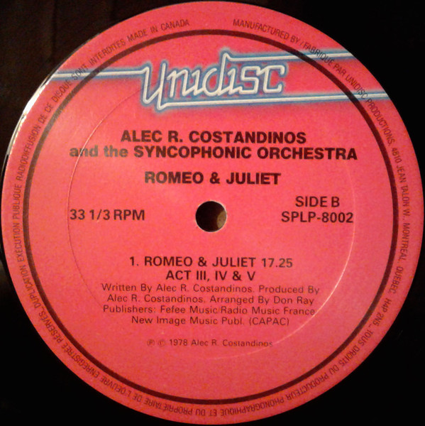 Alec R. Costandinos And The Syncophonic Orchestra - Romeo & Juliet | Unidisc (SPLP-8002) - 4 Alec R. Costandinos And The Syncophonic Orchestra - Romeo & Juliet | Unidisc (SPLP-8002) - 4