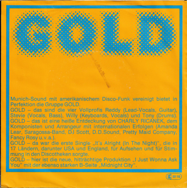 Gold - I Just Wonna Ask You | Ariola (11 698 AT) - 2