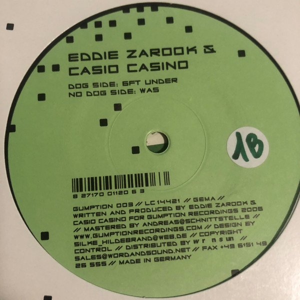 Eddie Zarook & Casio Casino - 6ft Under / Was | Gumption Recordings (GUMPTION 003) - main