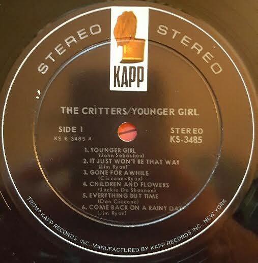 The Critters - Younger Girl | Kapp Records (KS-3485) - 3