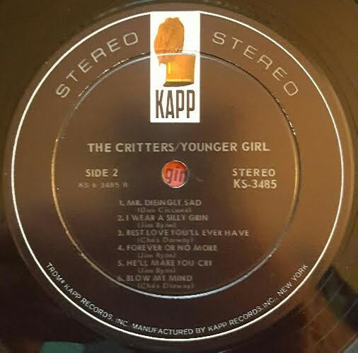 The Critters - Younger Girl | Kapp Records (KS-3485) - 4