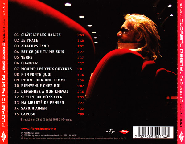 Florent Pagny - Été 2003 À L'Olympia | Mercury (982 021 3) - 2