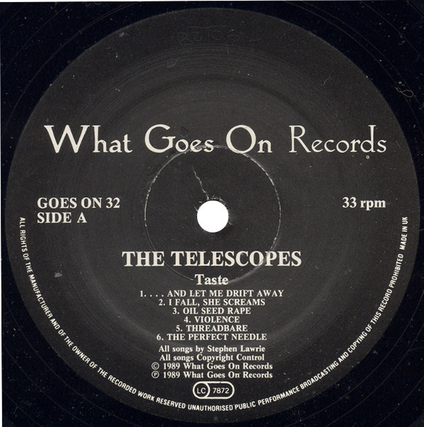 The Telescopes - Taste | What Goes On Records (GOES ON 32) - 3 The Telescopes - Taste | What Goes On Records (GOES ON 32) - 3