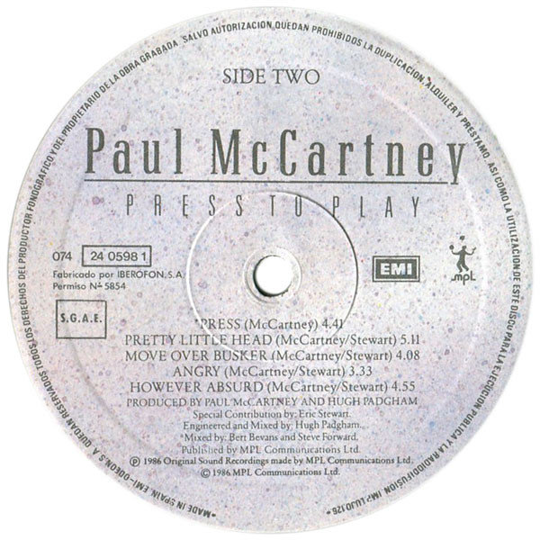 Paul McCartney - Press To Play | MPL (074 24 0598 1) - 3