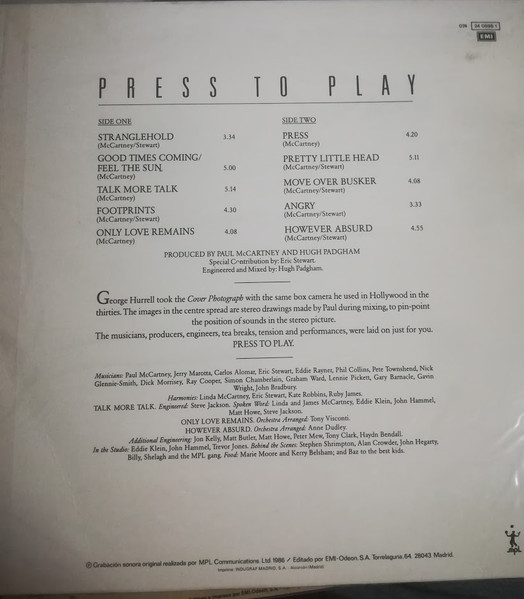 Paul McCartney - Press To Play | MPL (074 24 0598 1) - 4