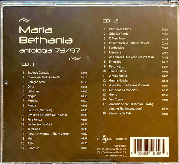 Maria Bethânia - Antologia 73/97 | Universal (9818159) - 2 Maria Bethânia - Antologia 73/97 | Universal (9818159) - 2