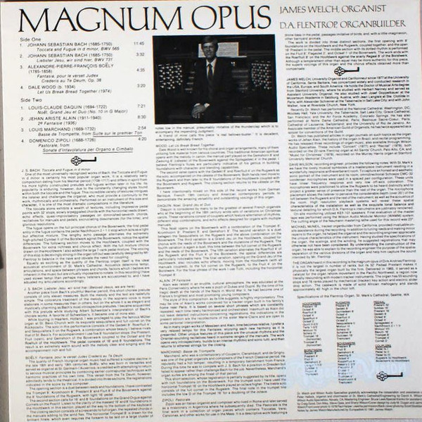 James B. Welch , D. A. Flentrop - Magnum Opus Volume One | Wilson Audiophile (W-8111)