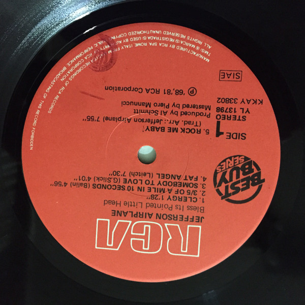 Jefferson Airplane - Bless Its Pointed Little Head | RCA (YL 13798) - 3