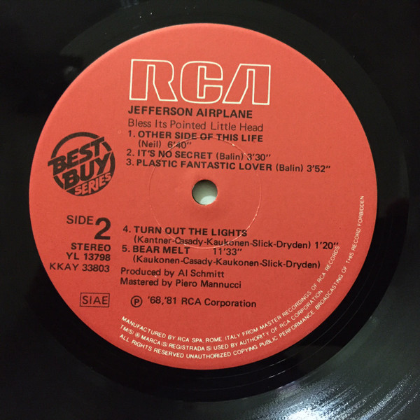 Jefferson Airplane - Bless Its Pointed Little Head | RCA (YL 13798) - 4