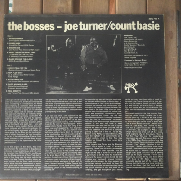 Big Joe Turner / Count Basie - The Bosses | Pablo Records (2310 709 L) - 2 Big Joe Turner / Count Basie - The Bosses | Pablo Records (2310 709 L) - 2