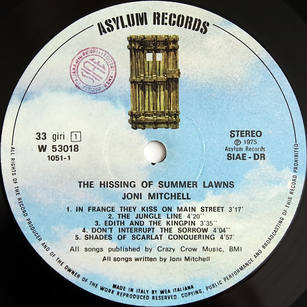 Joni Mitchell - The Hissing Of Summer Lawns | Asylum Records (W 53018) - 3 Joni Mitchell - The Hissing Of Summer Lawns | Asylum Records (W 53018) - 3