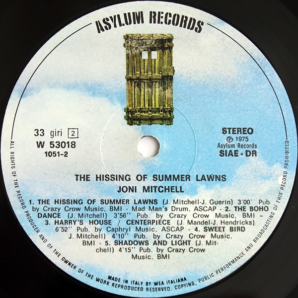 Joni Mitchell - The Hissing Of Summer Lawns | Asylum Records (W 53018) - 4 Joni Mitchell - The Hissing Of Summer Lawns | Asylum Records (W 53018) - 4