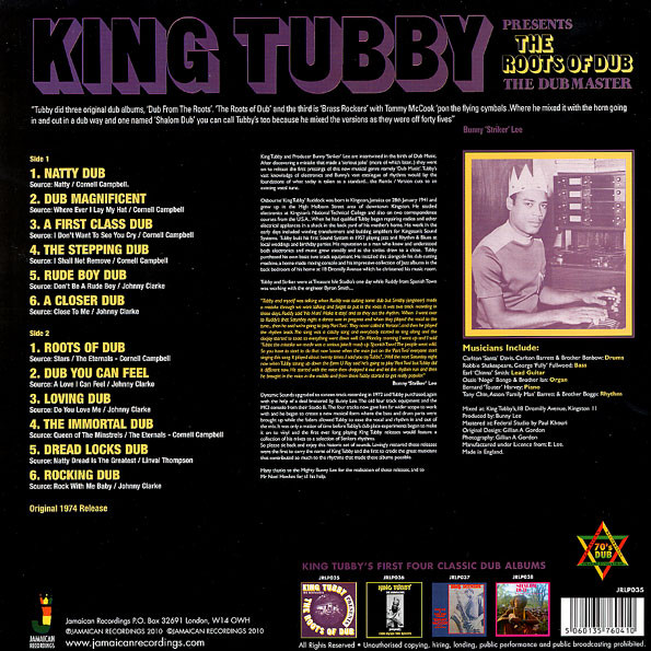 King Tubby - Presents The Roots Of Dub | Jamaican Recordings (JRLP035) - 2 King Tubby - Presents The Roots Of Dub | Jamaican Recordings (JRLP035) - 2