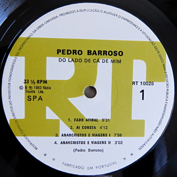 Pedro Barroso - (Do Lado De Cá De Mim) | RT (RT - 10025) - 4