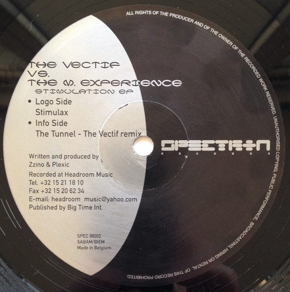 The Vectif vs. The Montini Experience - Stimulation EP | Spectron Records (SPEC 98002) - 2