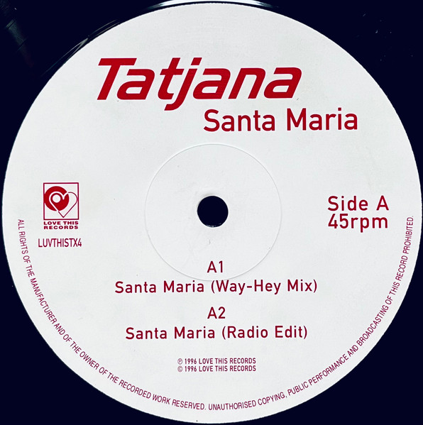 Tatjana - Santa Maria | Love This Records (LUVTHISTX4) - 3 Tatjana - Santa Maria | Love This Records (LUVTHISTX4) - 3