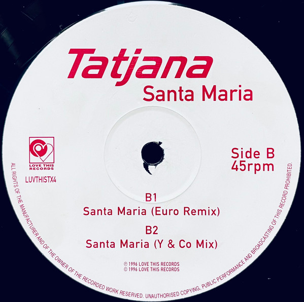 Tatjana - Santa Maria | Love This Records (LUVTHISTX4) - 4 Tatjana - Santa Maria | Love This Records (LUVTHISTX4) - 4