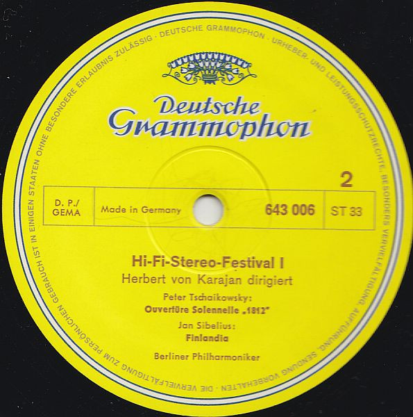Berliner Philharmoniker , Herbert von Karajan – Franz Liszt , Pyotr Ilyich Tchaikovsky , Jean Sibelius - Hifi-Stereo-Festival 1 | Deutsche Grammophon (643 006) - 4