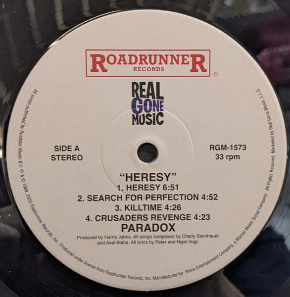 Paradox - Heresy | Roadrunner Records (RGM 1573) - 3