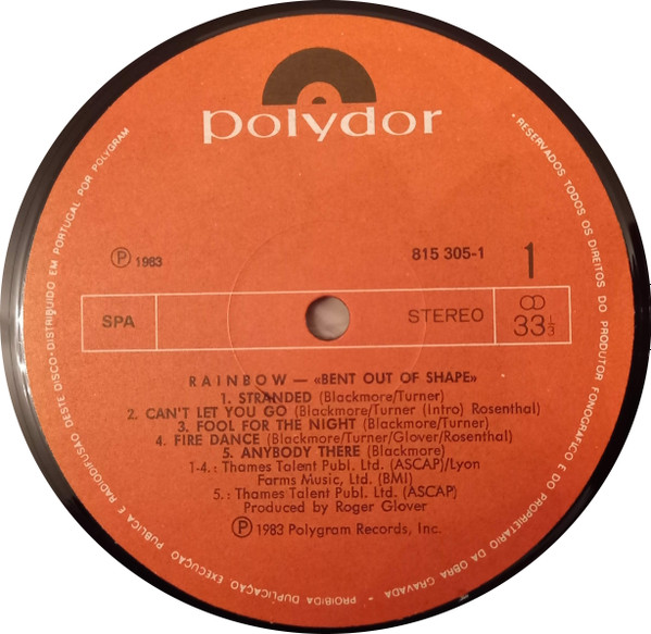 Rainbow - Bent Out Of Shape | Polydor (815 305-1) - 3