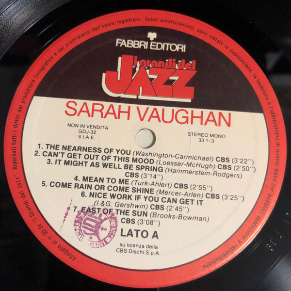 Sarah Vaughan - Sarah Vaughan | Fabbri Editori (GdJ 32) - 3