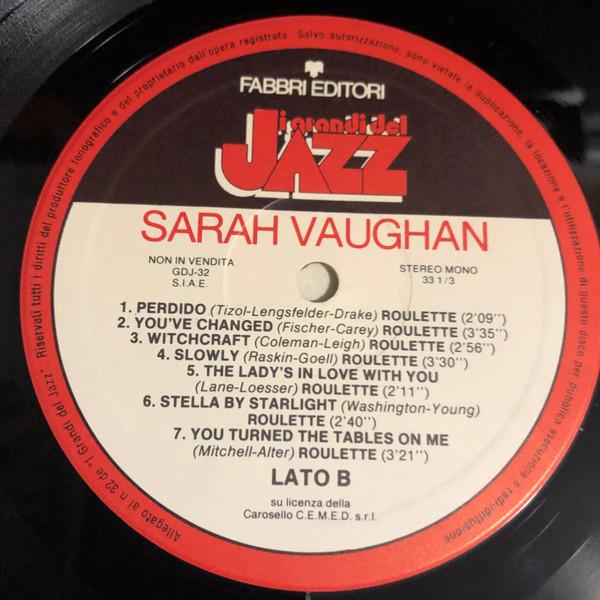 Sarah Vaughan - Sarah Vaughan | Fabbri Editori (GdJ 32) - 4